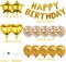 27 Pcs Gold Birthday Decorations, 3D Foil Gold Happy Birthday Balloon Banner